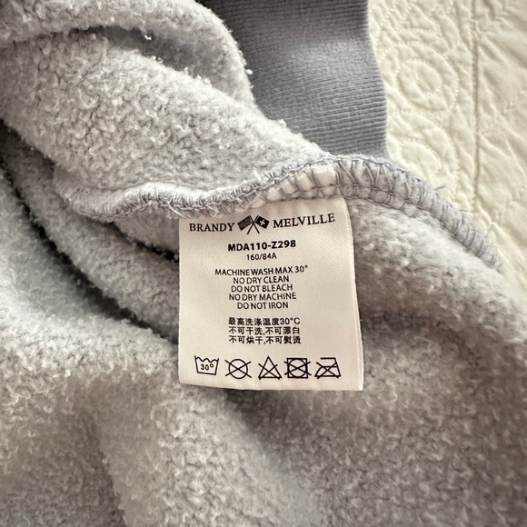 Brandy Melville John Galt New York Oversized Christy Hoodie Sweatshirt Pale Blue - Picture 6 of 9